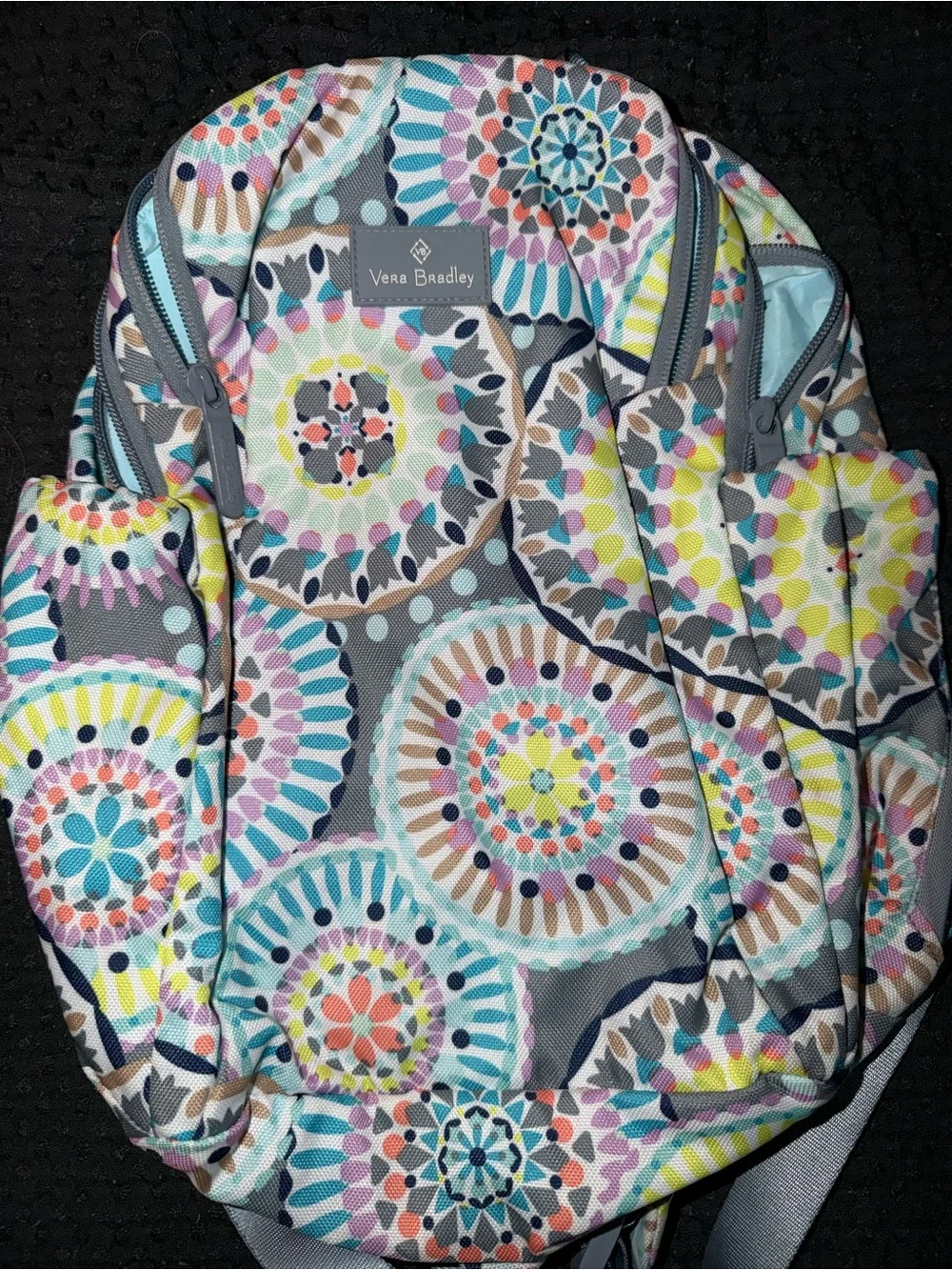 Vera Bradley Gray Multicolor Medallion Backpack